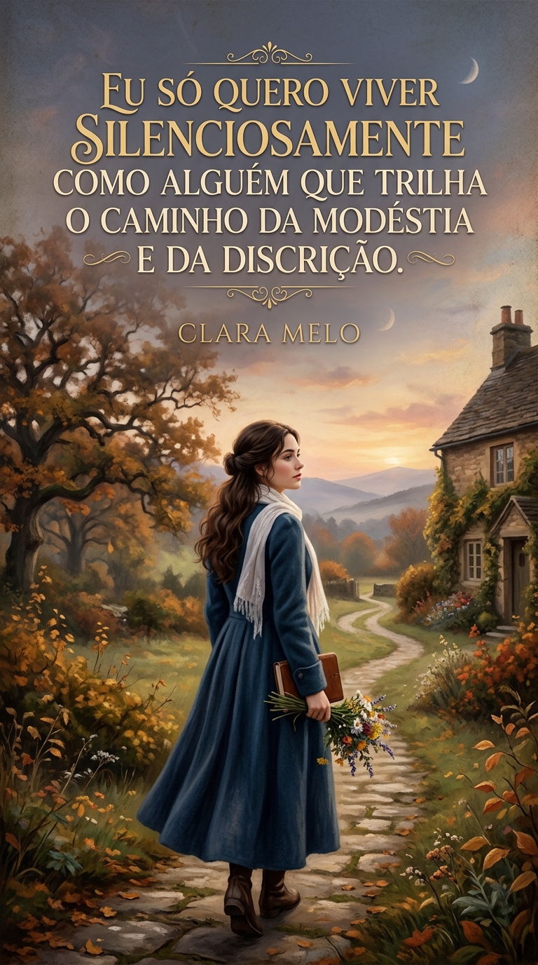 Eu só quero viver silenciosamente como alguém que trilha o caminho da modéstia e da discrição.